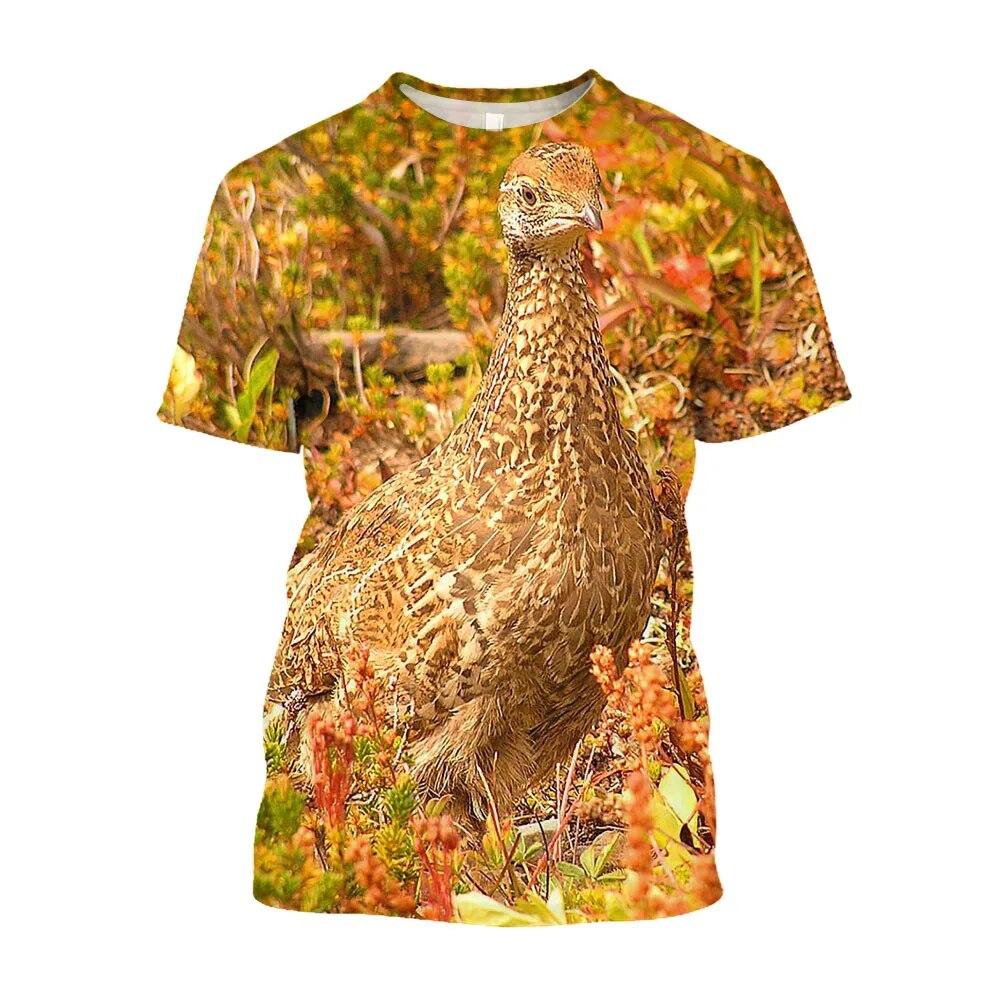 Magliette stampate con uccelli di gallo cedrone, t-shirt mimetiche da caccia, t-shirt grafiche da uomo, streetwear, top e t-shirt estetiche