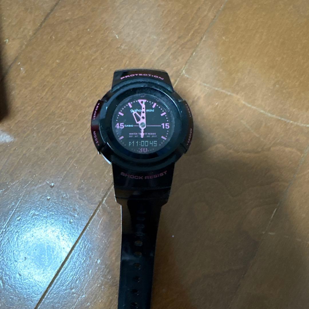 Used CASIO G-SHOCK mini watch black pink