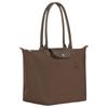 Longchamp Le Pliage Green Silver Hardware Button Zipper Closure Nylon Tote Shoulder Bag Large Women Bags Earth-Tone L1899919813