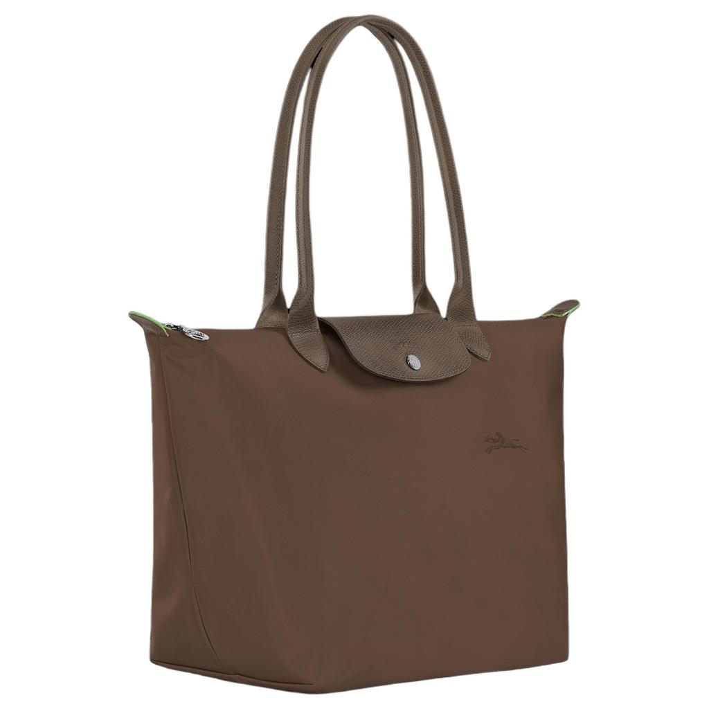 Longchamp Le Pliage Green Silver Hardware Button Zipper Closure Nylon Tote Shoulder Bag Large Women Bags Earth-Tone L1899919813