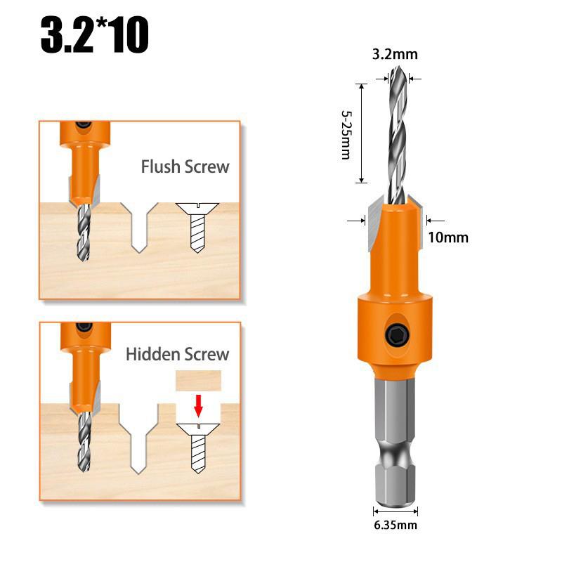 1Set Carbon Steel Woodworking Countersink Router Bit Screw Extractor Remon Demolition For Wood Milling Cutter