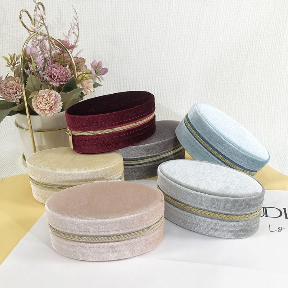 Divided Compartments Velvet Jewelry Display Box Portable Travel Jewelry Case Daily Use