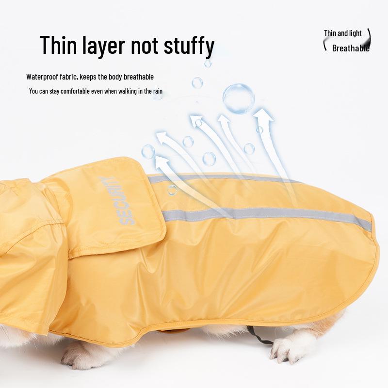 Reflective Waterproof Dog Raincoat for Small and Medium Pets - Leashable Outdoor Rainy Day Gear