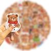 50 Cartoon Bear Doodle Stickers Decorate Guitar Notebook Suitcase DIY Waterproof Stickers