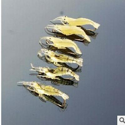 Leuchtender bionischer Grasgarnelenköder mit Haken – 4 cm weicher Luya-Angelköder