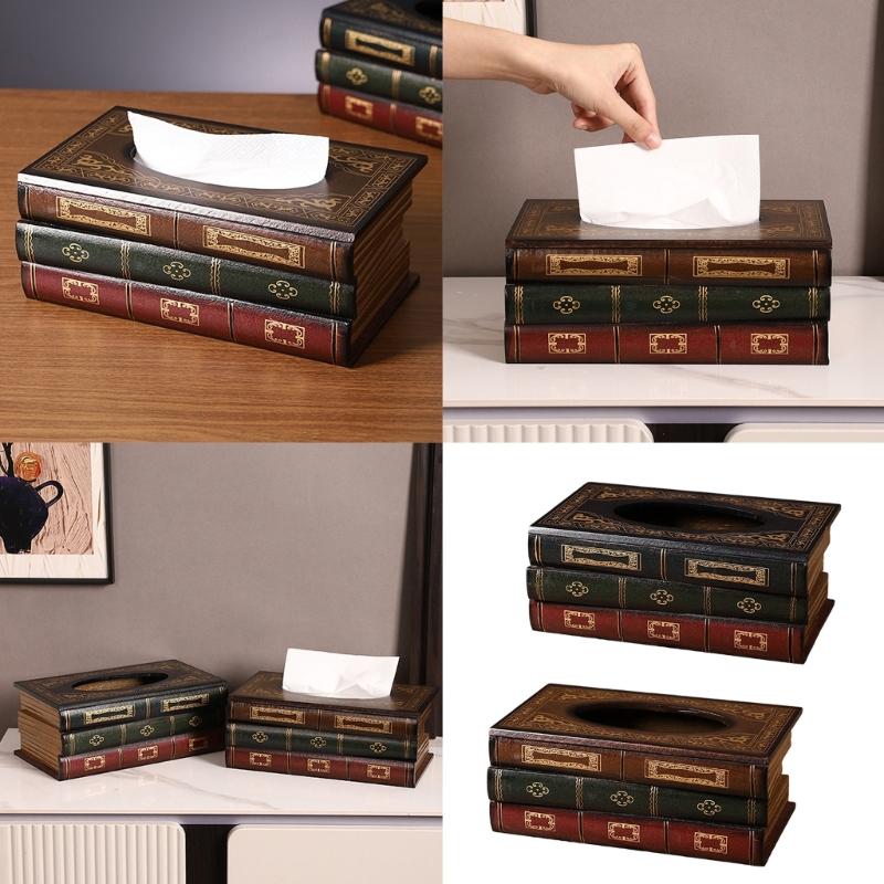 Wood Tissue Box Holder Retro American Styles Home Decoration Kitchen Countertop Organizers