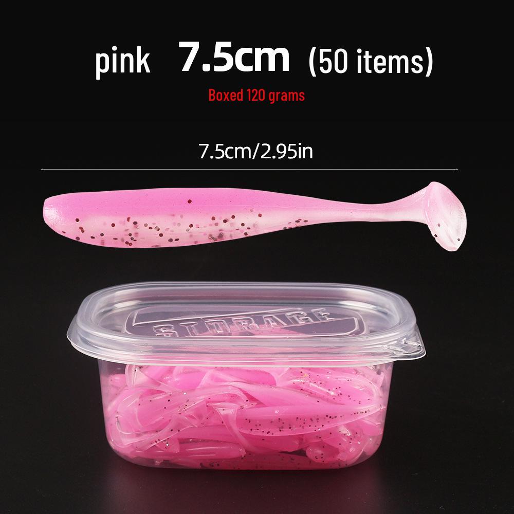 50pcs Two-Tone T-Tail Soft Baits: Freshwater Bass & Mandarin Fish Lures with Micro Object Long Cast Design