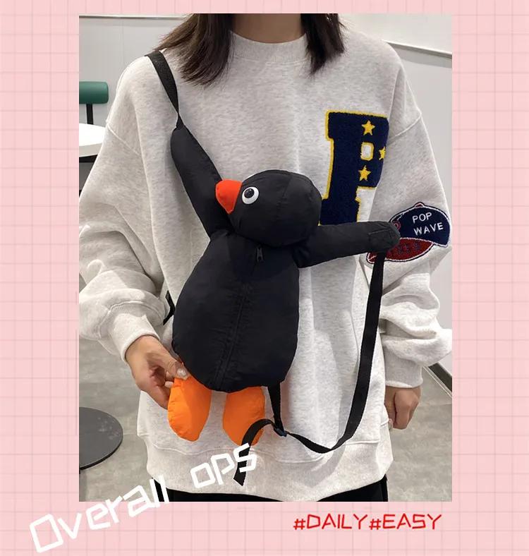 Cartoon Funny Cute Cuddle Penguin Backpack Fashion Personality Plush Doll Bag Children's Bag Shoulder Bag Mini Knapsack Bags