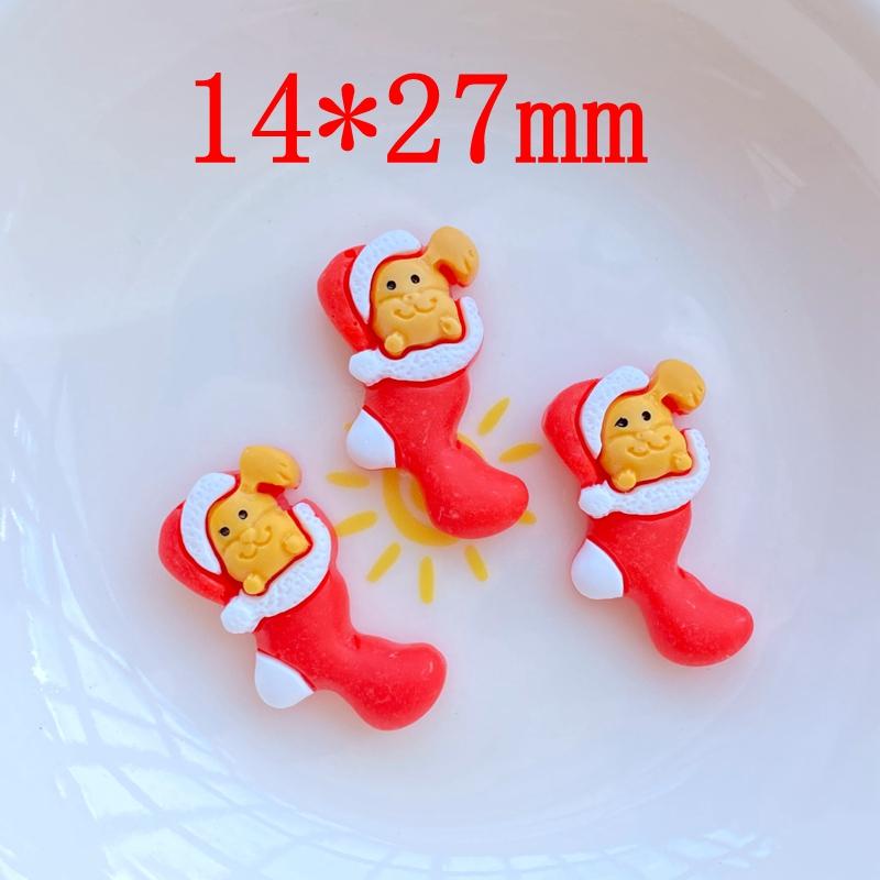 12 Stück Neue Süße Cartoon-Weihnachtsserie Flache Rückseite Harz-Cabochons Scrapbooking DIY Schmuck Handwerk Dekoration Zubehör