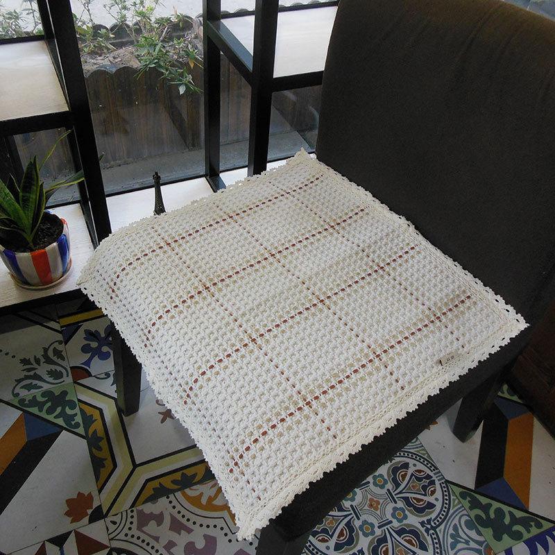 Seat Cushion Lace-up Thick Fabric Four Seasons Seat Cushion Summer Cotton Linen Office Student Dining Chair Stool Cushion