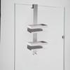 No-Drill Wall-Mounted Shower Shelf & Bathroom Storage Rack with Glass Tiers for Toiletries