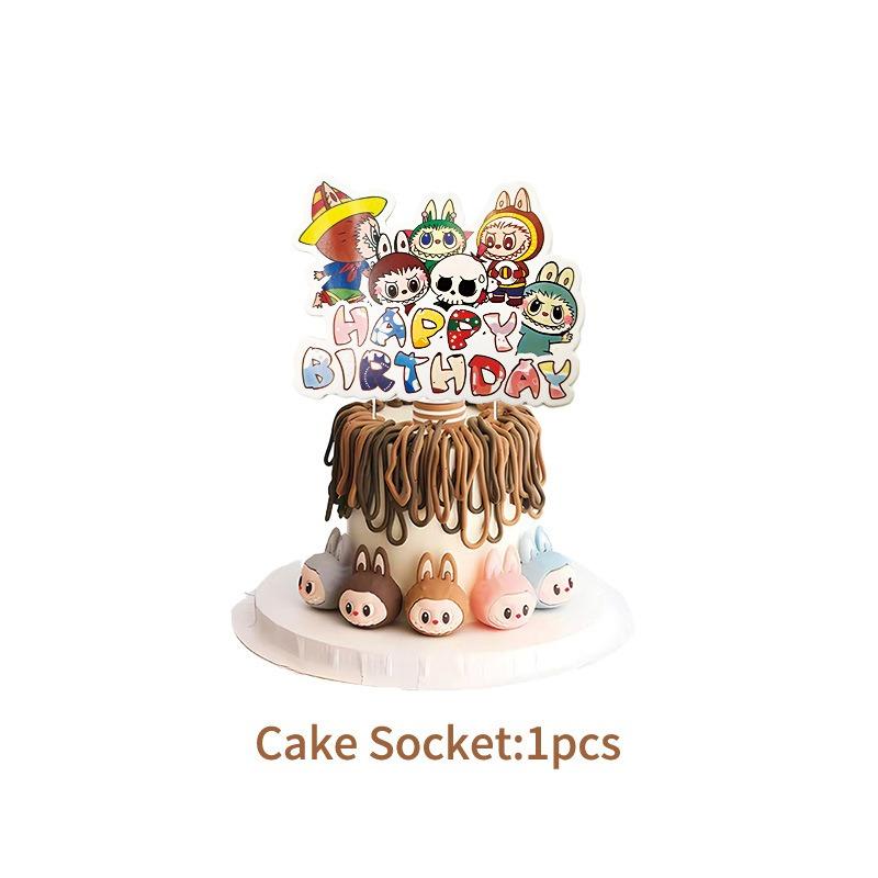 New super cute birthday tableware party theme disposable paper plate tissue paper cup tablecloth flag cross