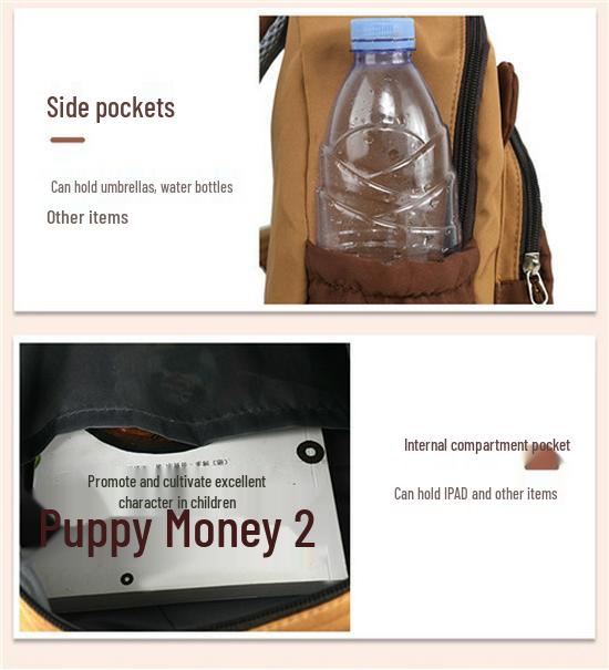 Capybara Kids' Lightweight Large-Capacity Water-Repellent Double Shoulder Backpack