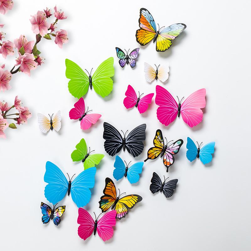 3D Butterfly Wall Stickers - High-End Single-Layer PVC Home Decoration Accessories