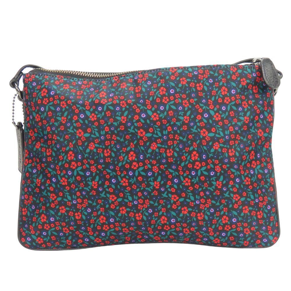 Used COACH Shoulder Bag F59436 Nylon/leather black multicolor flour