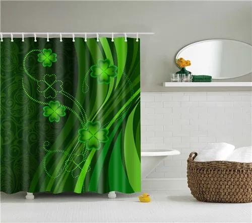 Flowers Lotus Leaf City Bathroom Shower Curtains Frabic Waterproof Polyester Bath Curtain With Hooks Bathroom Accessories