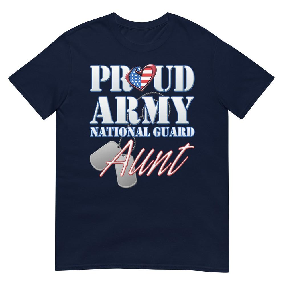 Proud Army National Guard Aunt Usa Heart Flag Shirt Tshirt S