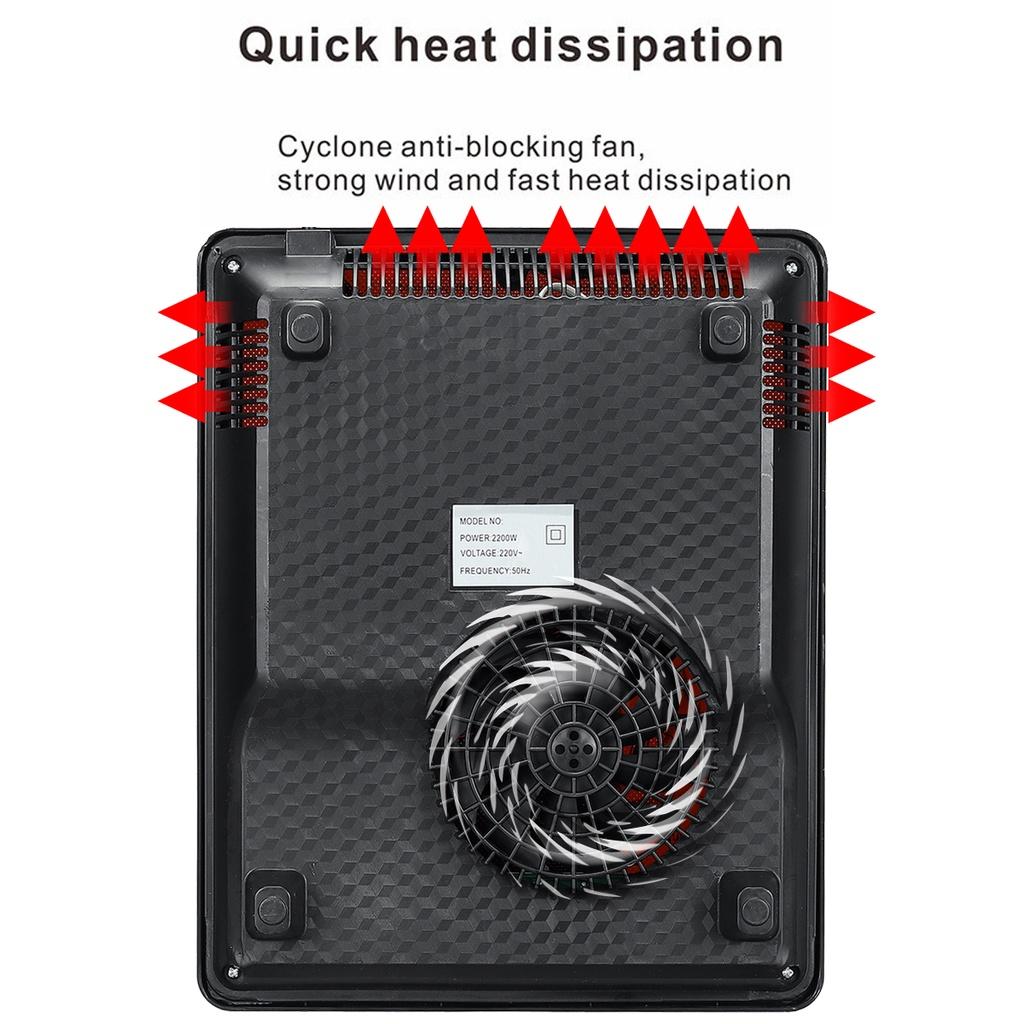 2200W Waterproof Timer Crystal Heating Panel Hotpot Cooktop Stove Touch Screen Electric Induction Cooker