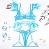 "Europe and America Trendy Sexy Feather Lace Chain Slimming Lingerie Set"