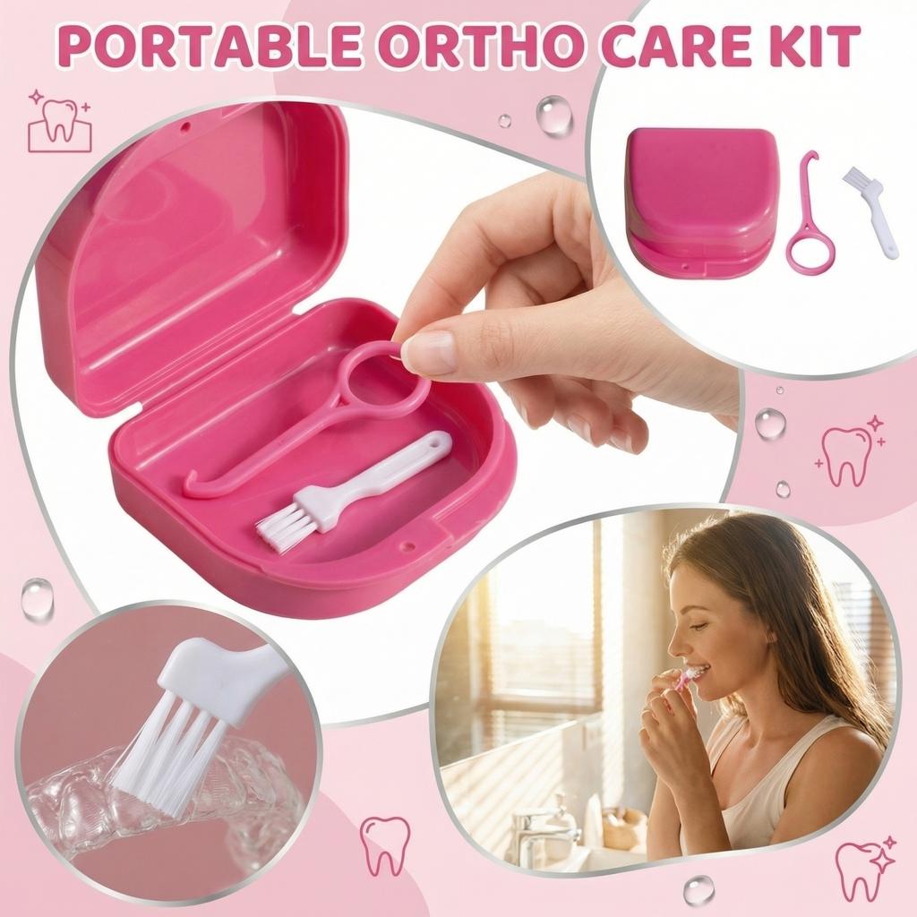 Portable Braces Cleaning Box Denture Cleaner Portable Teeth Box