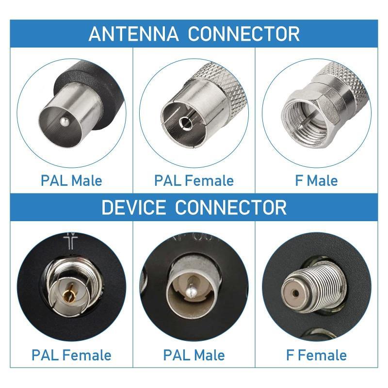 75Ohm Fm Telescopic Antennas Amplified Dab Fm High Gain With 3 Adapters For Home Radio Use