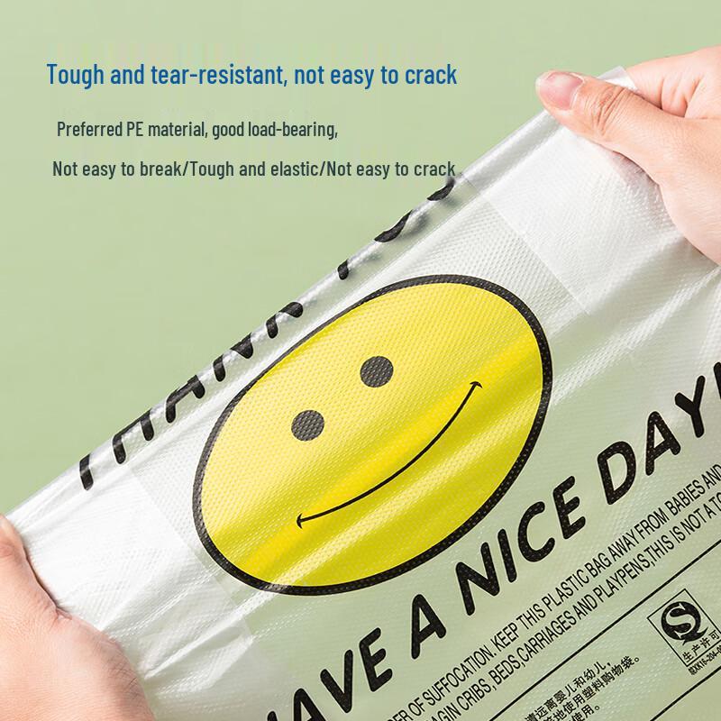 Kelibang Transparent Smiley Face Vest Garbage Bags