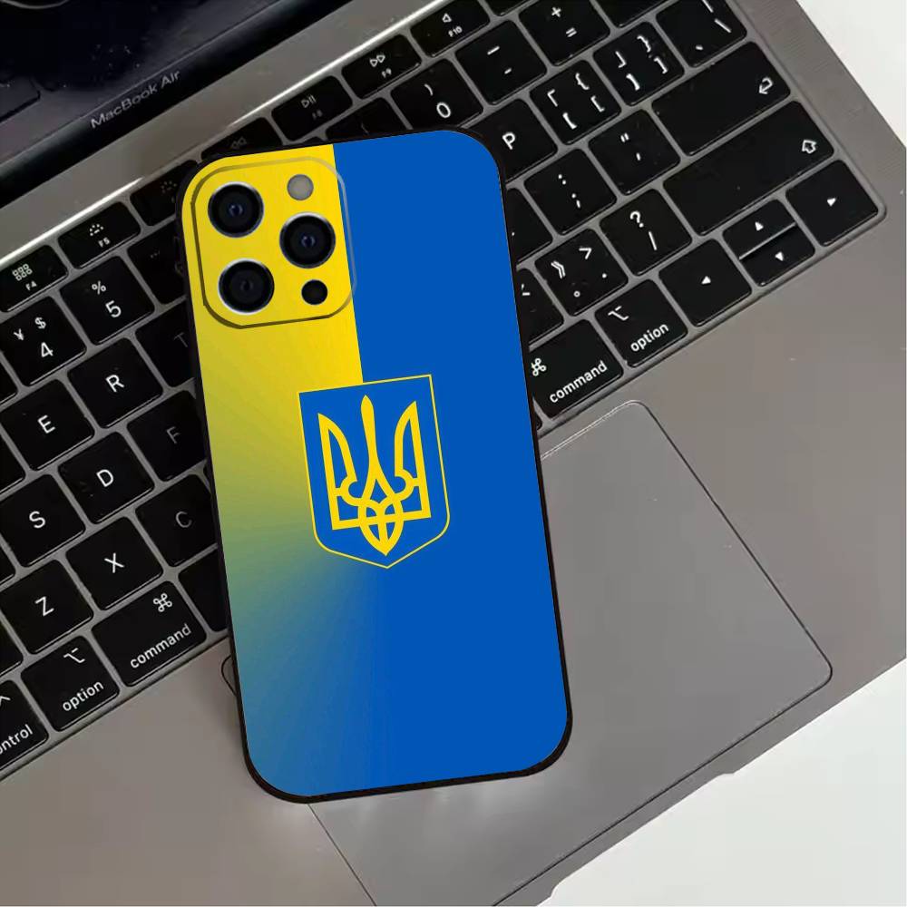 Ukraine Flag Ornaments Pattern  Phone Case For iPhone 17,16,15,14,13,12,11 Plus,Pro Max,XS,Soft Silicone Black Cover