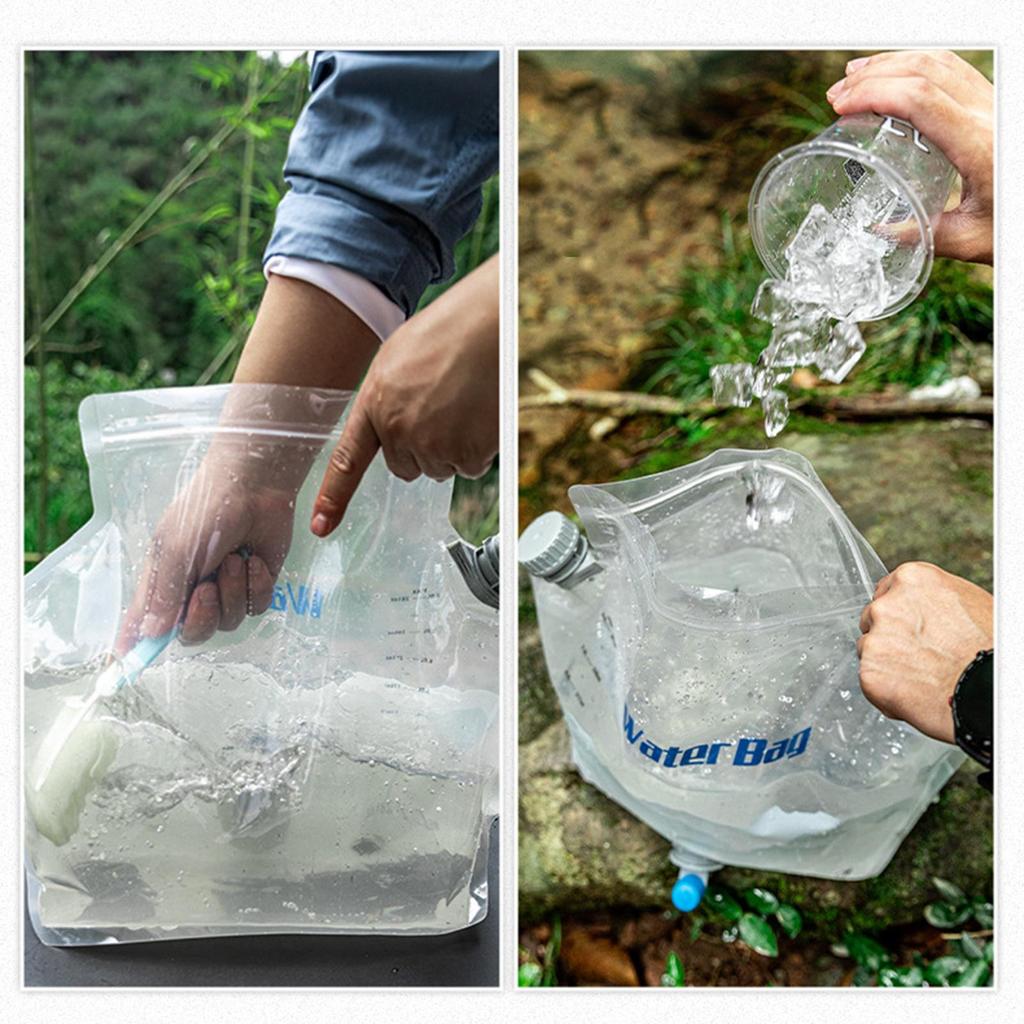 Water Bag For Camping Foldable Portable Water Canteen 8L No-Leak Freezable Foldable Water Bottle Camping Water Storage Carrier