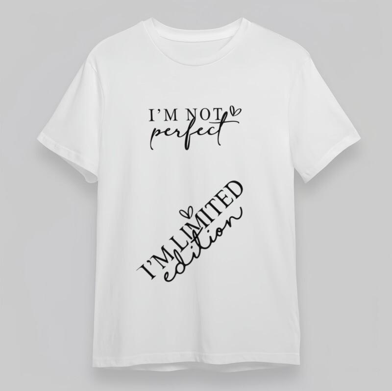 

Мужская Классическая Футболка Не Идеальна Ограниченная Серия Рукописная Цитата Оверсайз S