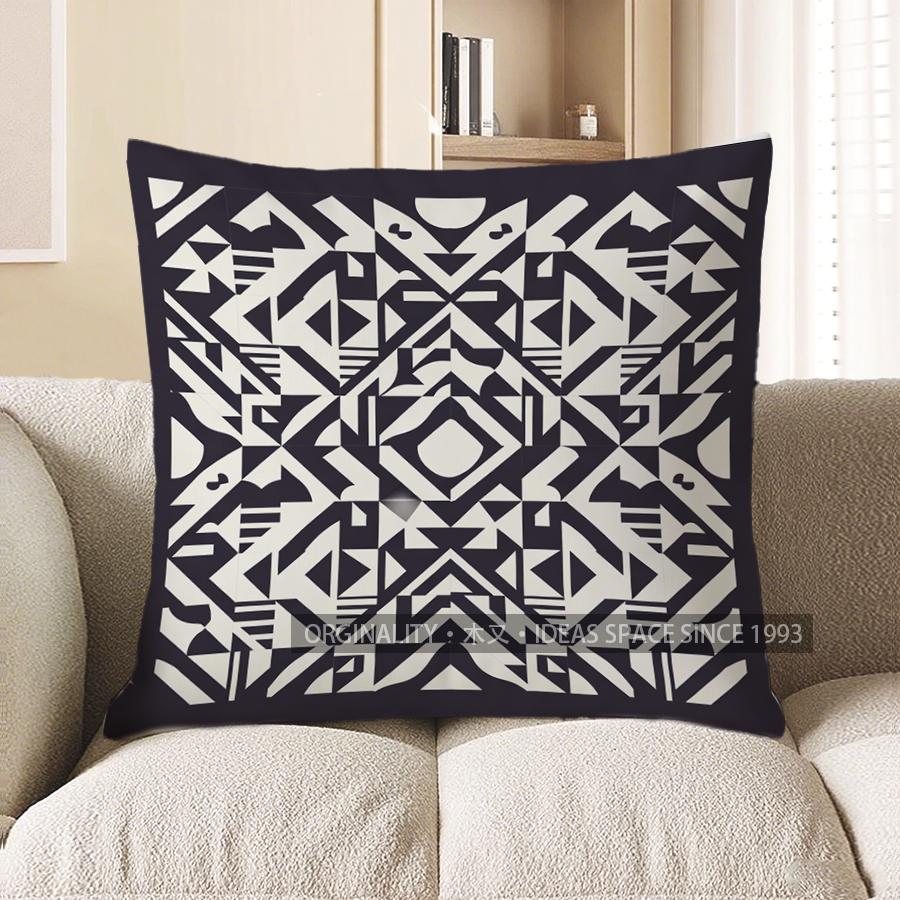 2D Geometric Pattern Decorative Pillow Covers Pattern Cushion Cover Suitable For Sofa Bedroom Car Pillow Cover