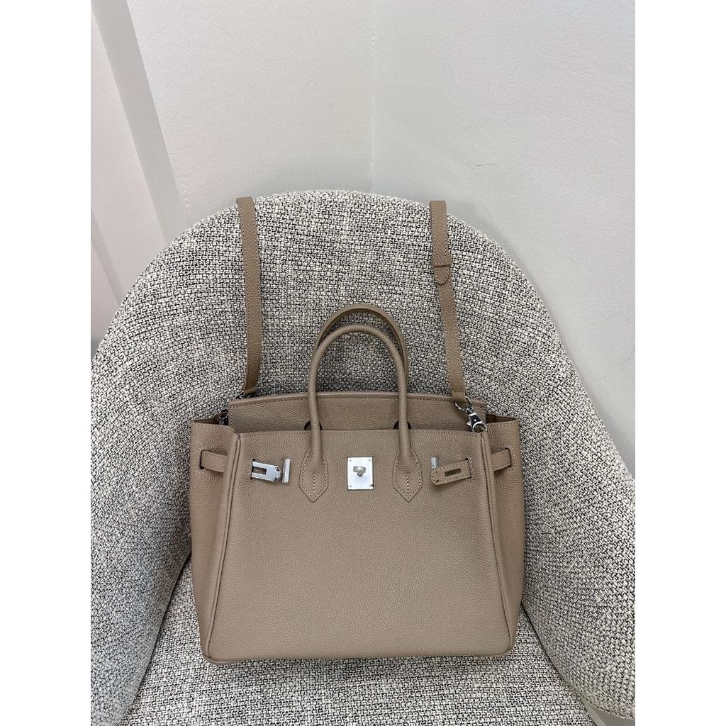 Togo primo strato pelle di mucca borsa platino motivo litchi fibbia argentata borsa a mano serratura di alta gamma borsa a tracolla messenger in pelle da donna