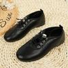 Vintage burgundy lace-up flat ballet shoes female doll French soft leather Mary Jane shoes light mouth single shoes