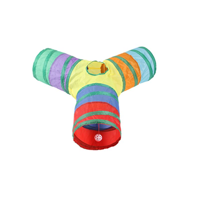 Rainbow Cat Tunnel Collapsible Pet Play Tube Interactive Hide And Seek Toy For Kitten Puppy Puzzle Exercise Agility Outdoor
