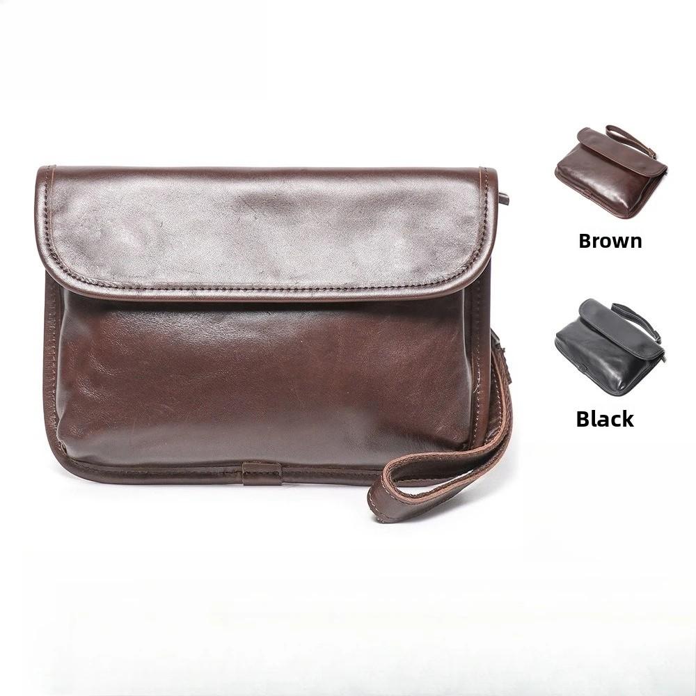 Designer Men's Genuine Leather Crossbody Bag Luxury Fashion Shoulder Messenger Bag Casual Travel Adjustable Strap Length