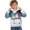 Kids Long Sleeve Christmas Print Casual Fashion Hooded Top