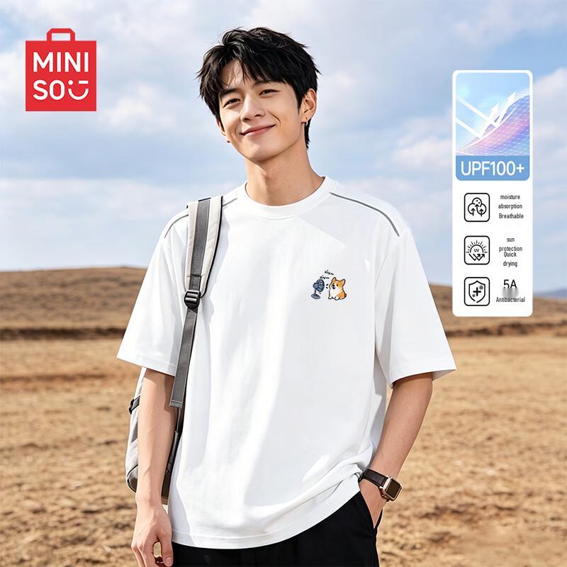 MINISO Men s Quick-Dry Breathable Corgi Graphic T-Shirt L