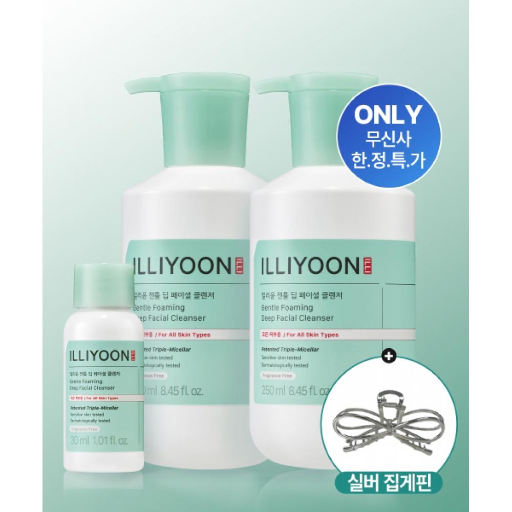 Illiyoon [бесплатная заколка] Мягкое глубоко очищающее средство для лица 250 мл 2 упаковки + бесплатное средство для умывания 30 мл none