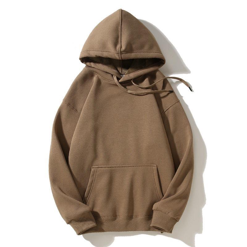 Felpa con cappuccio spessa tinta unita primaverile Felpa con cappuccio casual retrò tinta unita per uomo e donna