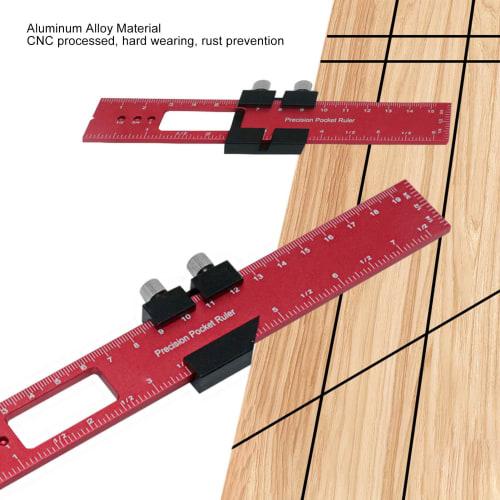 160mm Aluminum Alloy Woodworking Ruler, Scribing Ruler, Precision Track, Marking Ruler with Slide Stop