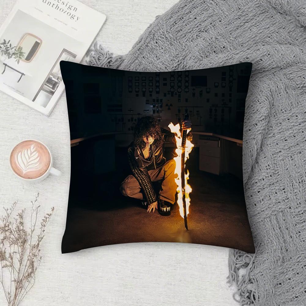 Singer J-Jane Remover Music Pillow Case Square Double-Sided Printing Short Plush Sofa Cushion Cover Bedroom Bedside Pillow