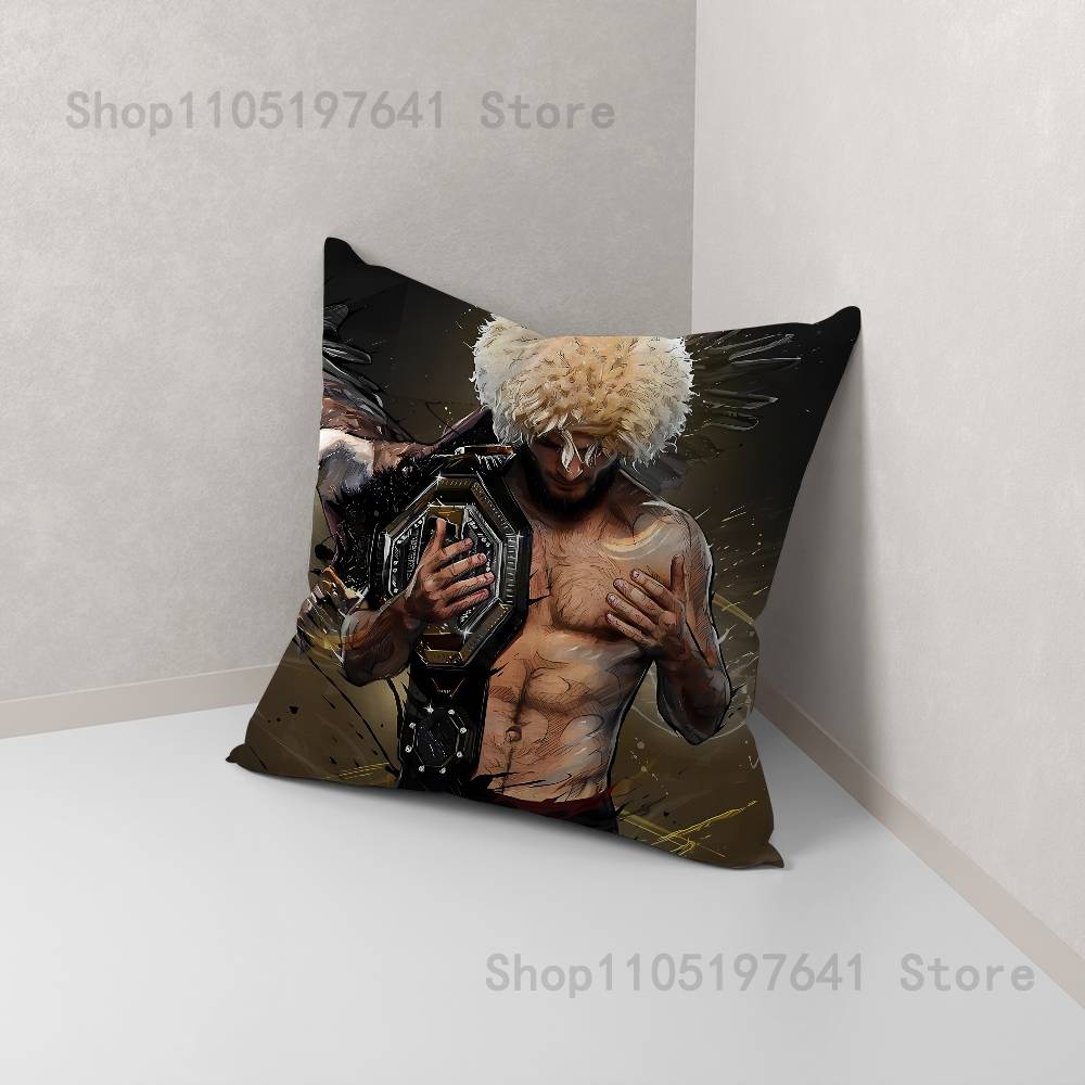 K-Khabib Cool N-Nurmagomedov Pillow Case For Sofa Decor Car Office Room Printing Cushion Cover Decorations and Protector