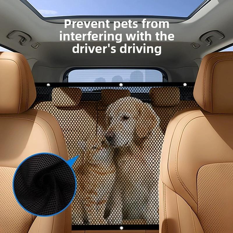 Red de barrera para coche para mascotas, malla protectora de seguridad para perros en asiento trasero