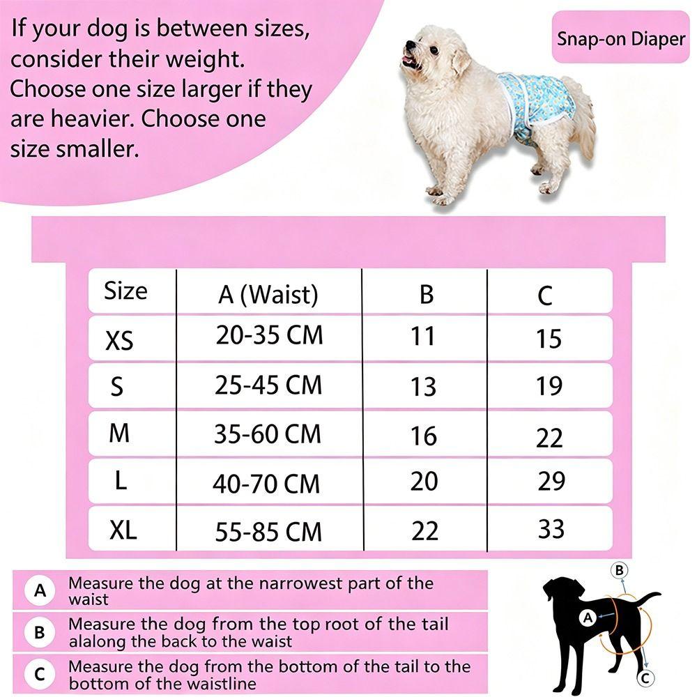 Portable Leak Proof Pet Dog Diaper Breathable Adjustable Dog Physiological Pant Reusable Cartoon Dog Polite Belt Dog