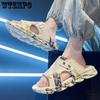 WTEMPO Sandali Estivi da Uomo Fondo Spesso Casual Fondo Morbido Ciabatte Antiscivolo da Interno Scarpe da Trekking alla Moda Scarpe da Spiaggia all'Aperto Mare