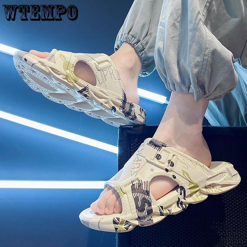 WTEMPO Sandali Estivi da Uomo Fondo Spesso Casual Fondo Morbido Ciabatte Antiscivolo da Interno Scarpe da Trekking alla Moda Scarpe da Spiaggia all'Aperto Mare