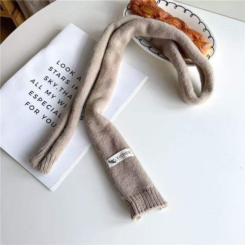 Fashion Blogger~ Korean ins Children's Small Scarf Autumn and Winter Foreign Style Fine Scarf Trendy Children's Babies Wear Scarves