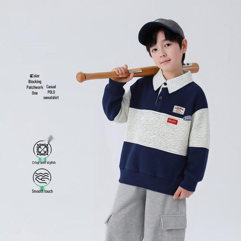 Boys  Cotton Blend Polo Shirt & Sweatshirt 120