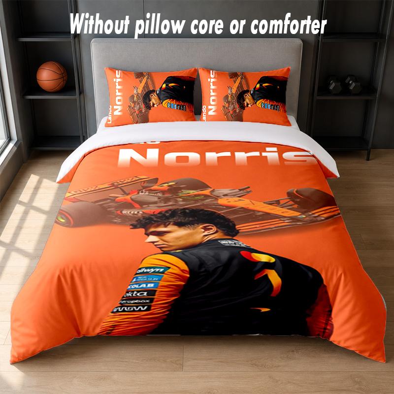 Lando Norris Design Bed Bedding Set 1 Duvet Cover + 2 Pillowcases Soft Breathable Household Bed Linens