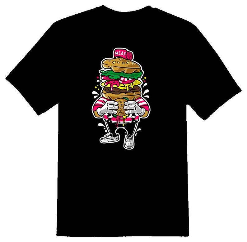 I love Hamburger cartoon Character Tee Shirt 160