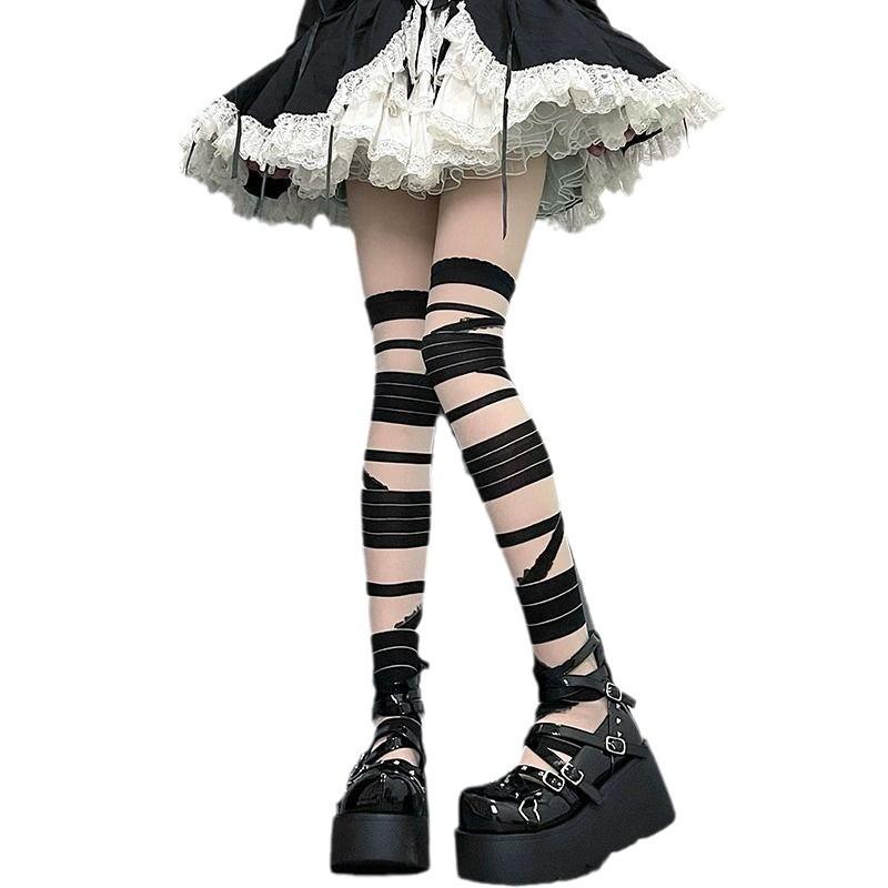 Summer Thin Soft Girl Cross Bandage Jk Calf Socks Sweet Cool Babes High Value Mori Long Tube Knee Socks Children